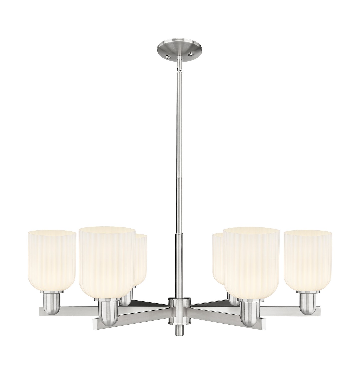 Six Light Chandelier by Innovations - Arcadia Collection, Satin Nickel Finish - 716-6CR-SN-G559-5GWH