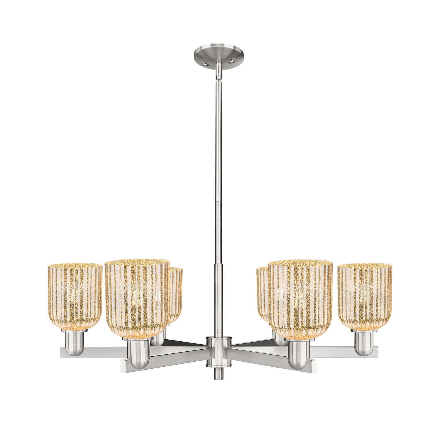 Six Light Chandelier by Innovations - Arcadia Collection, Satin Nickel Finish - 716-6CR-SN-G559-5ME