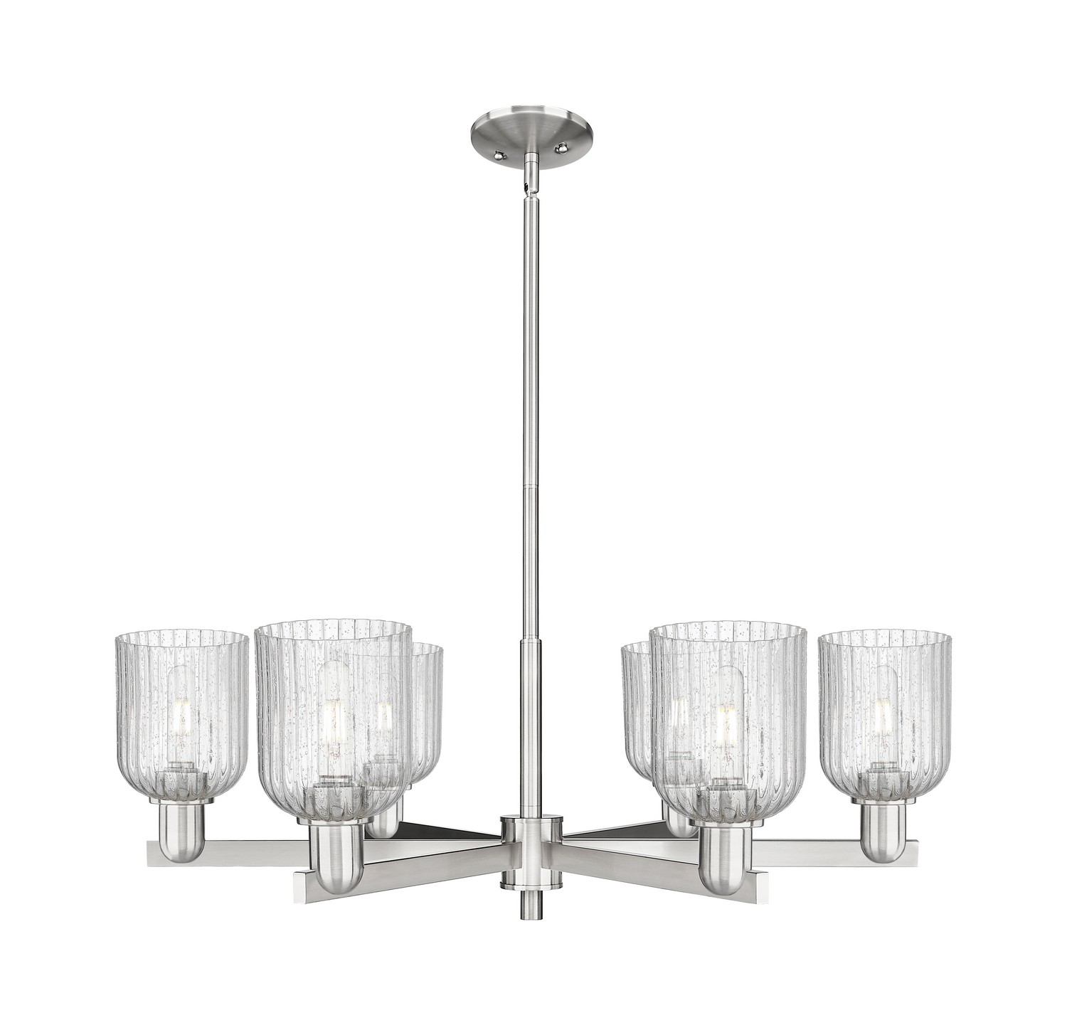 Six Light Chandelier by Innovations - Arcadia Collection, Satin Nickel Finish - 716-6CR-SN-G559-5SDY