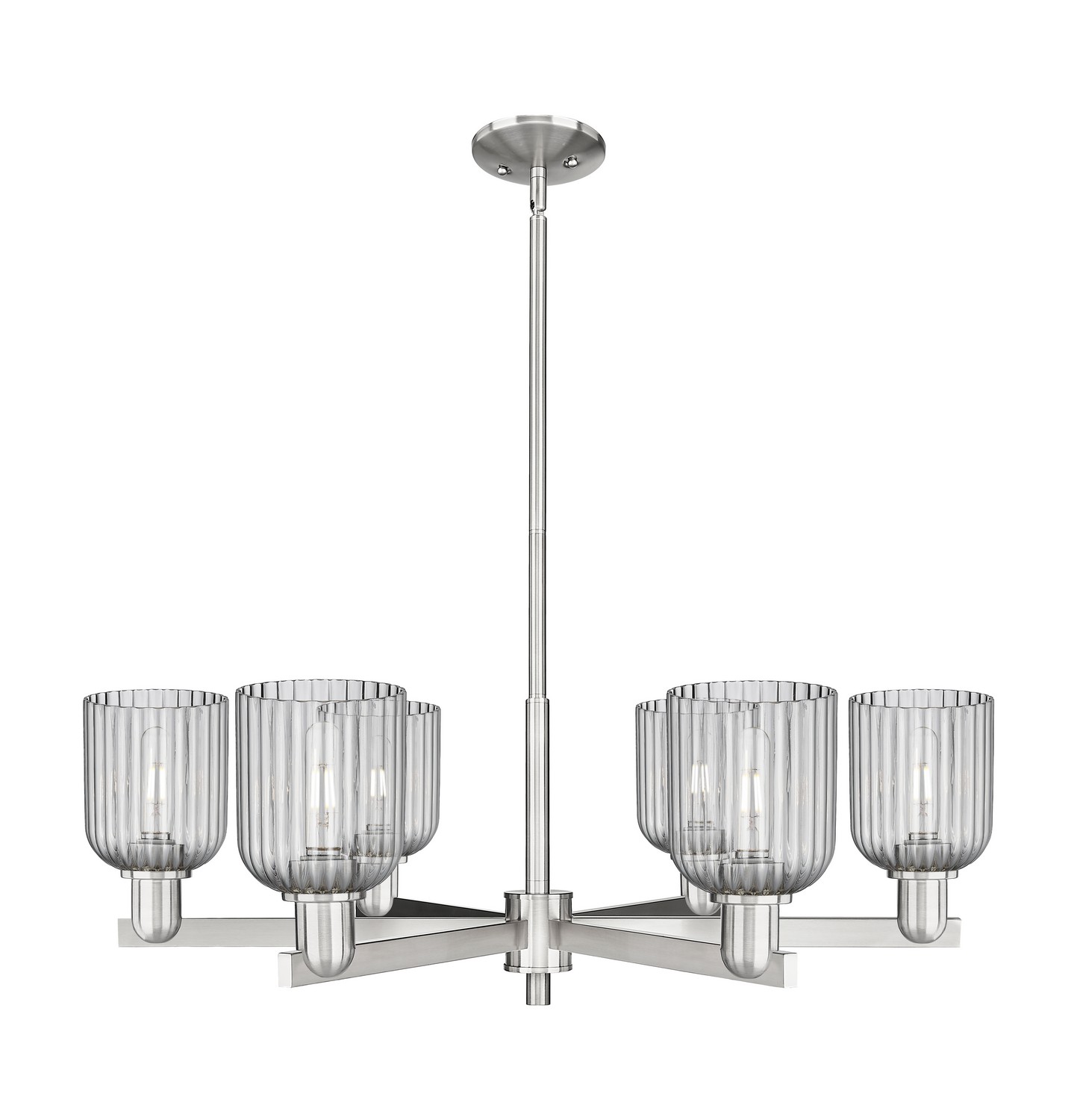 Six Light Chandelier by Innovations - Arcadia Collection, Satin Nickel Finish - 716-6CR-SN-G559-5SM