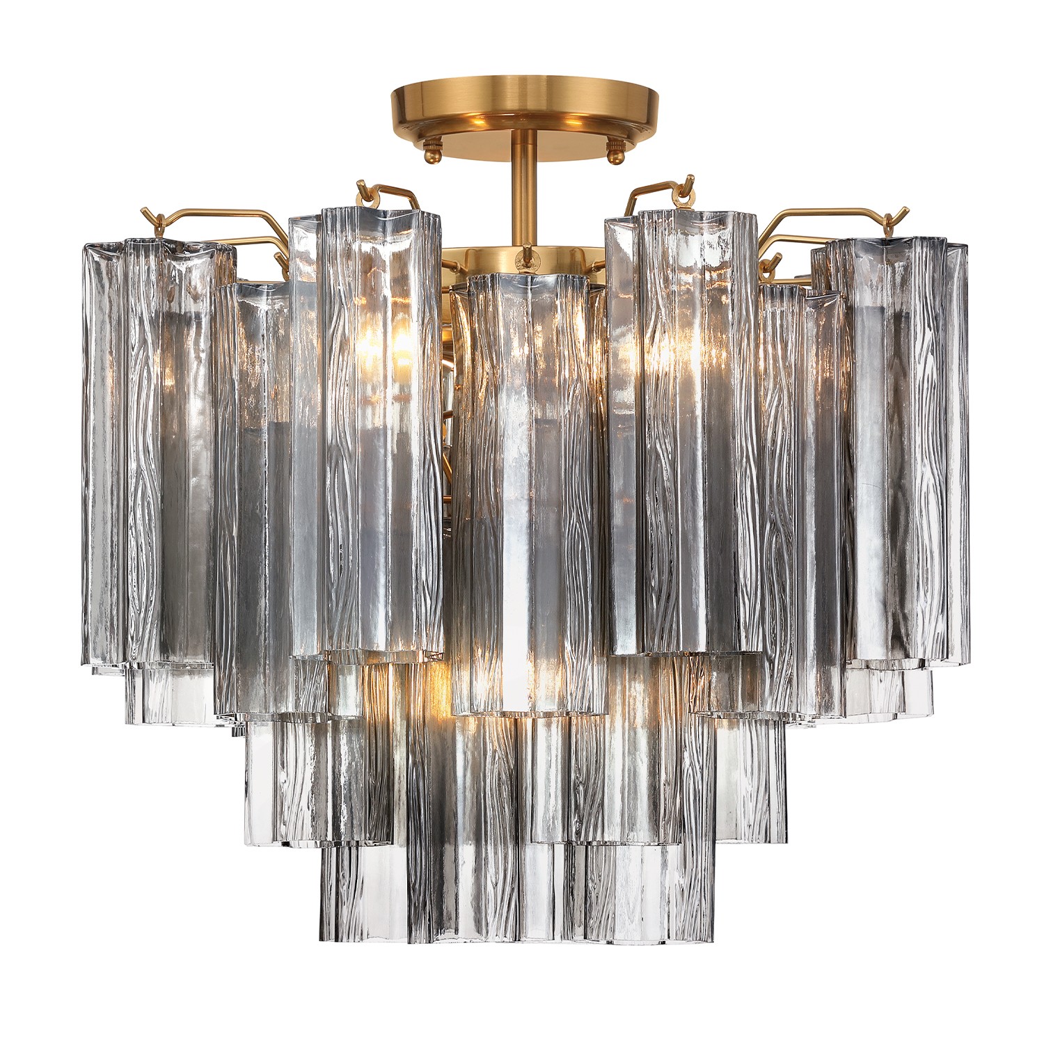 Four Light Semi Flush Mount by Crystorama - Addis Collection, Aged Brass Finish - ADD-300-AG-SM_CEILING