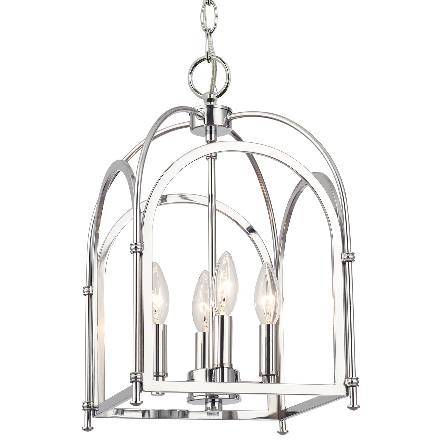 Four Light Pendant by Crystorama - Kai Collection, Polished Chrome Finish - ED444114CH