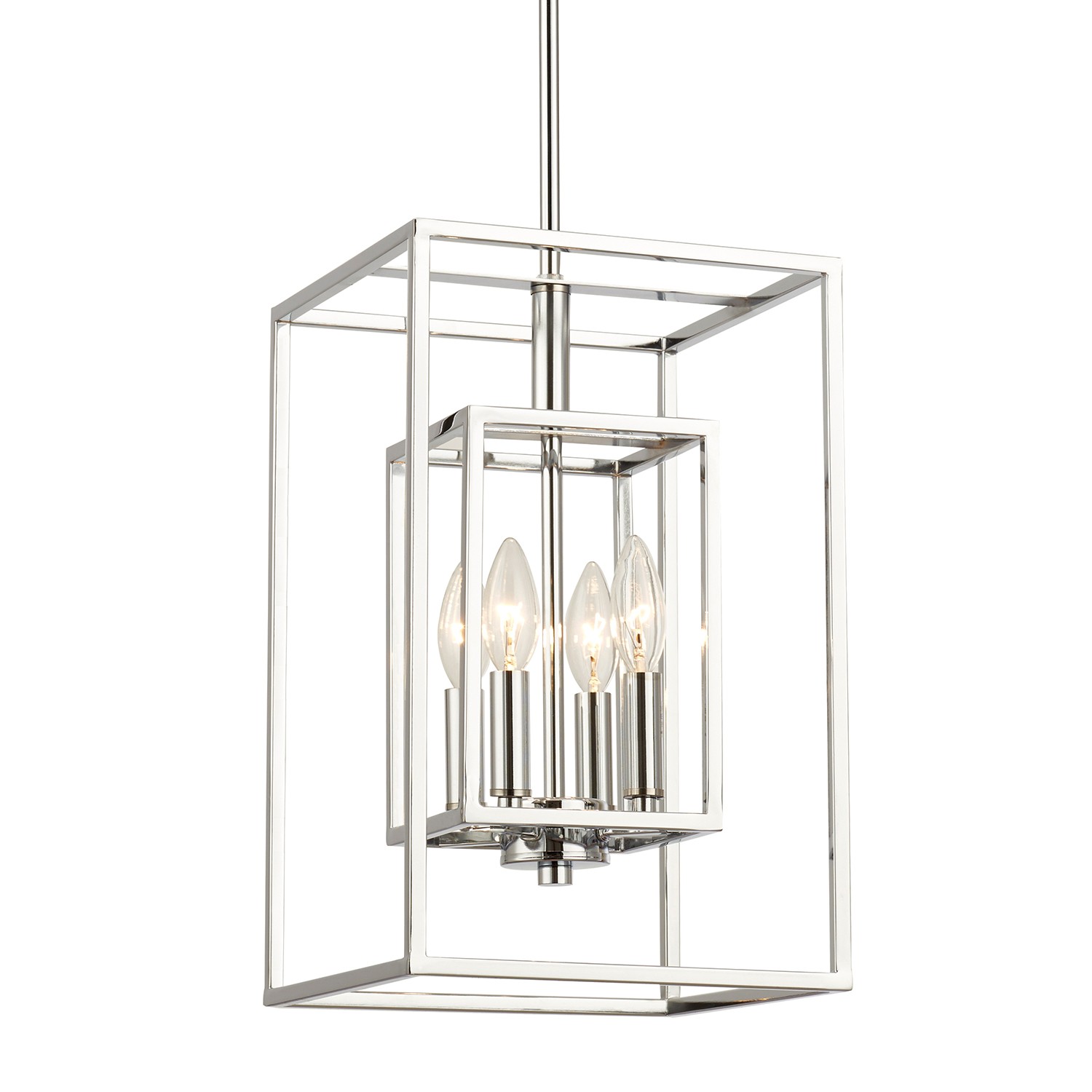 Four Light Pendant by Crystorama - Kai Collection, Polished Chrome Finish - ED884114CH