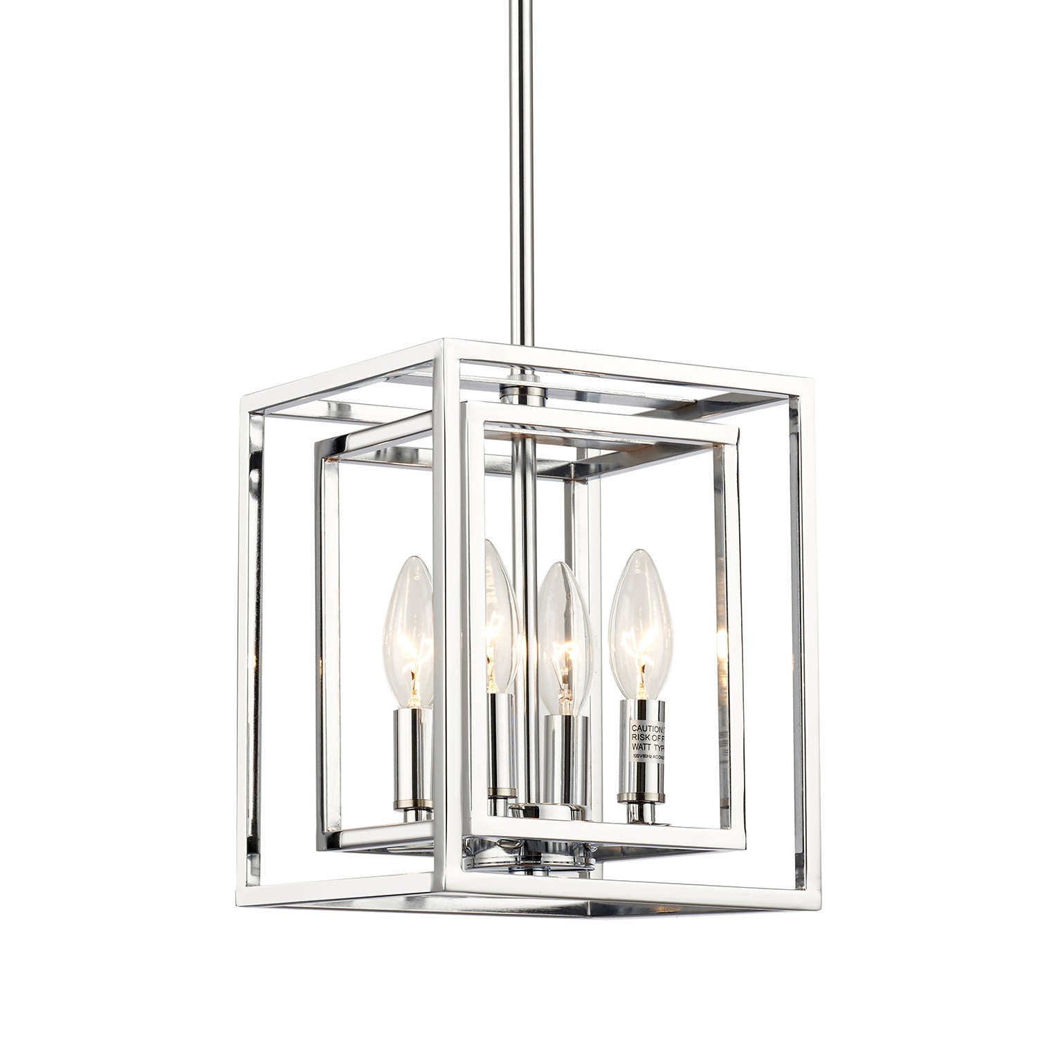 Four Light Pendant by Crystorama - Kai Collection, Polished Chrome Finish - ED884124CH