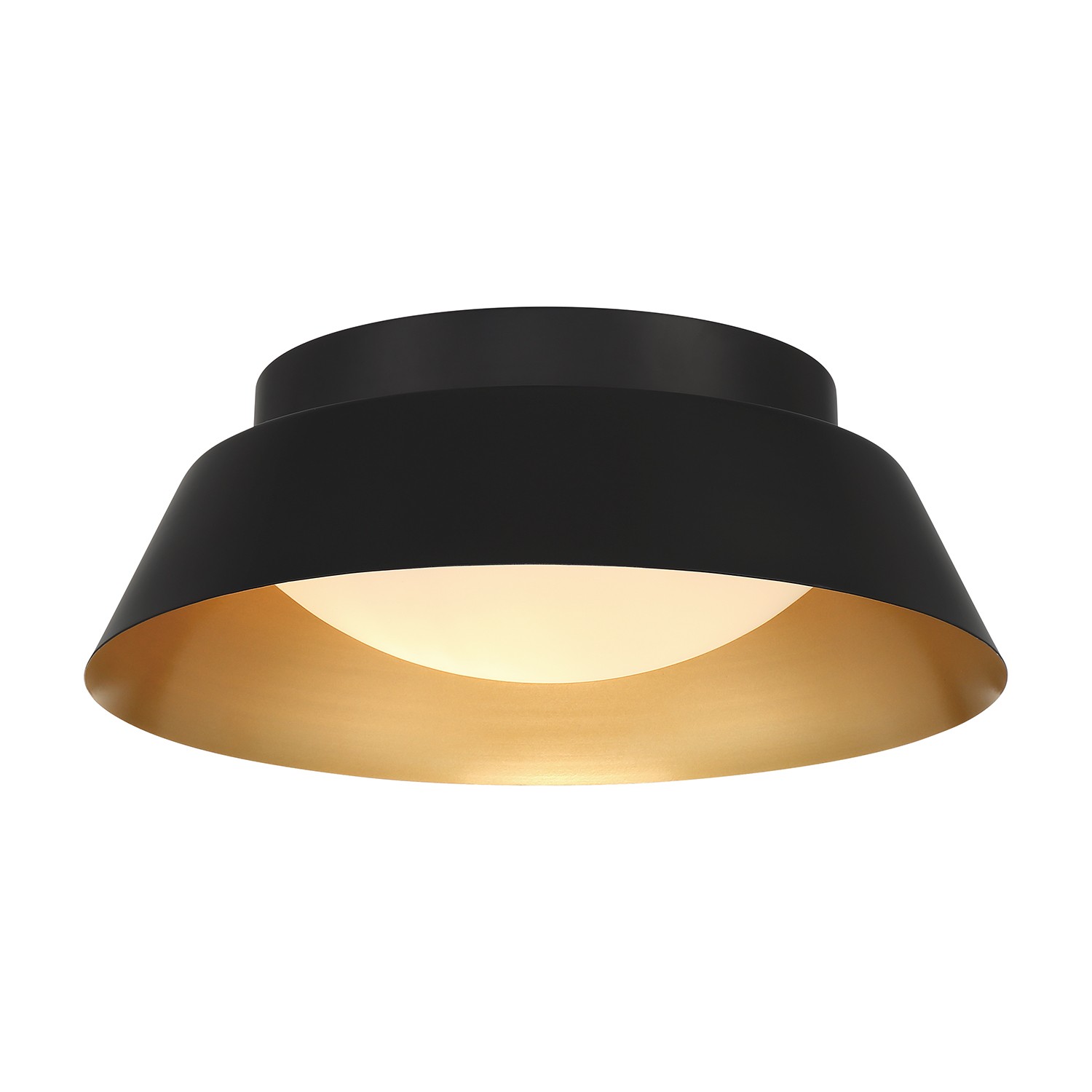 LED Flush Mount by Crystorama - Donoven Collection, Matte Black + Gold Finish - ED0552202MKGD