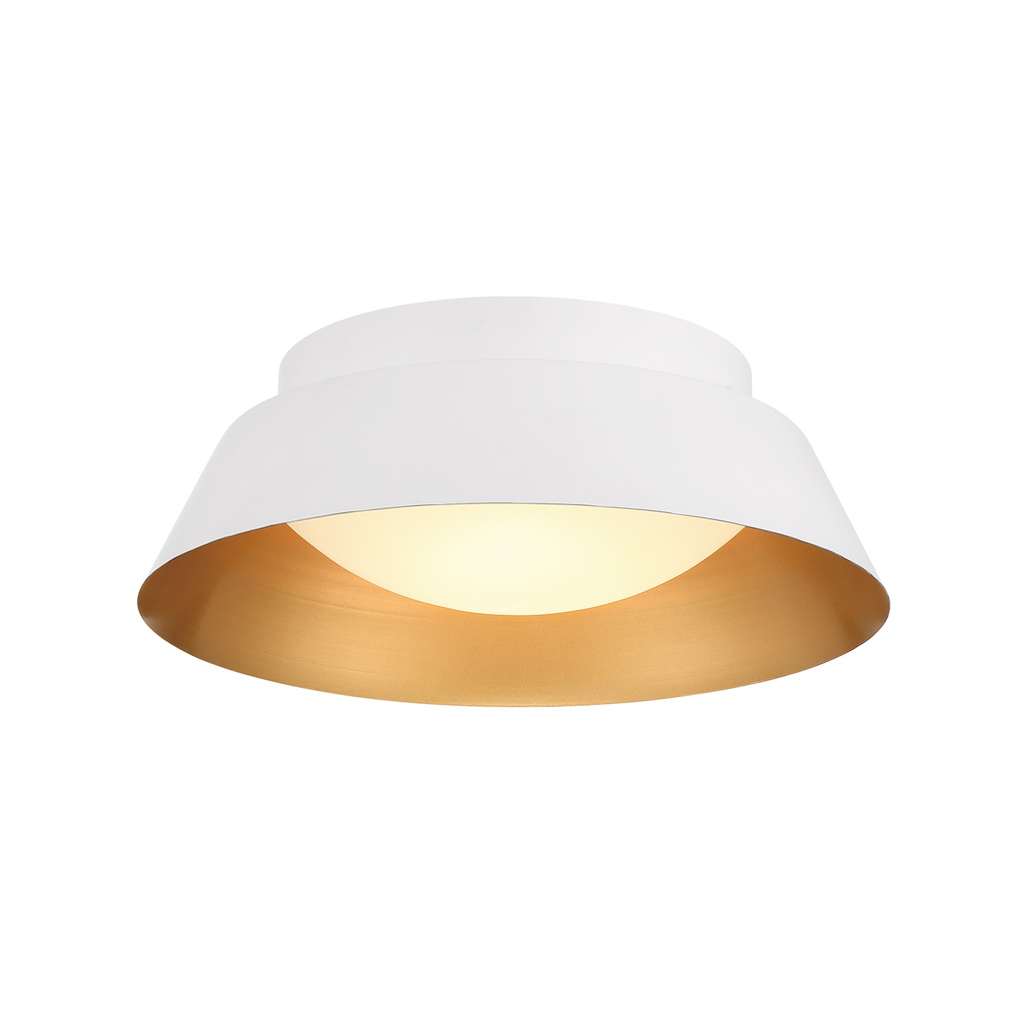 LED Flush Mount by Crystorama - Donoven Collection, White + Gold Finish - ED0552202WHGD