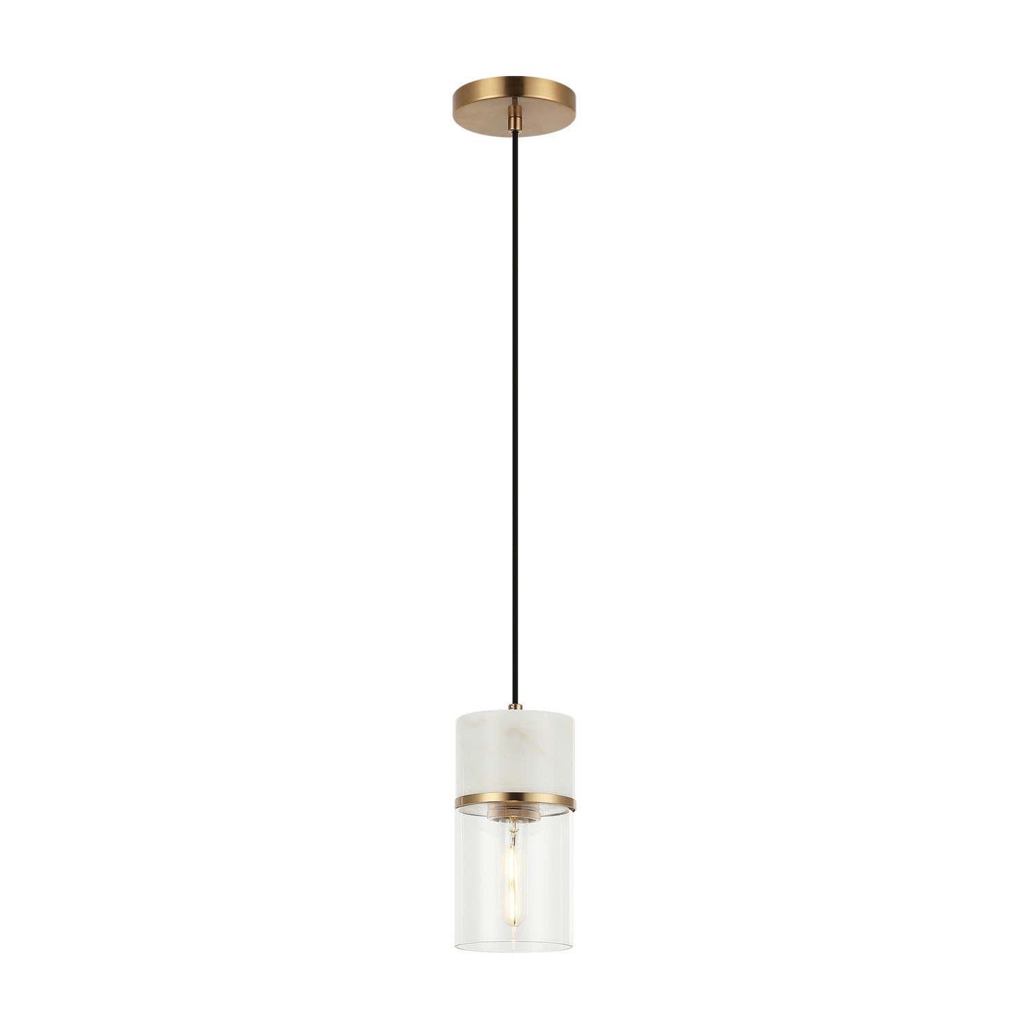 Matteo Lighting C39901AG Marmor 1 Light 4.5 inch Aged Gold Brass and White Marble Pendant Ceiling Light