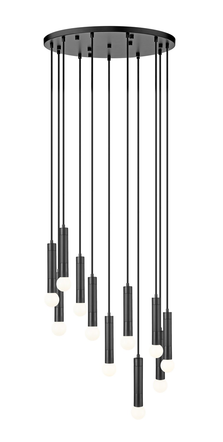 11 Light Chandelier by Z-Lite - Stari Collection, Matte Black Finish - 1956P-11R-MB