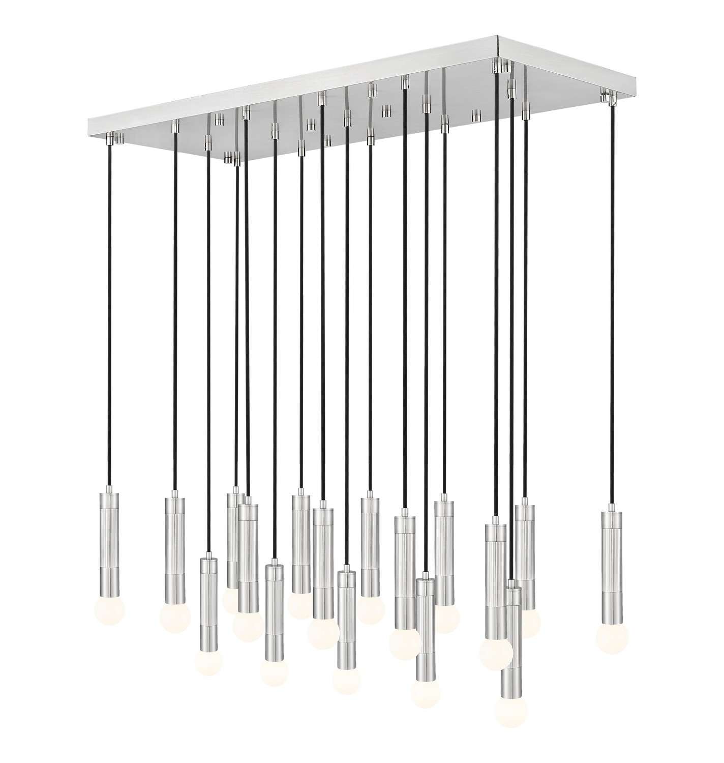 17 Light Linear Chandelier by Z-Lite - Stari Collection, Brushed Nickel Finish - 1956P-17L-BN