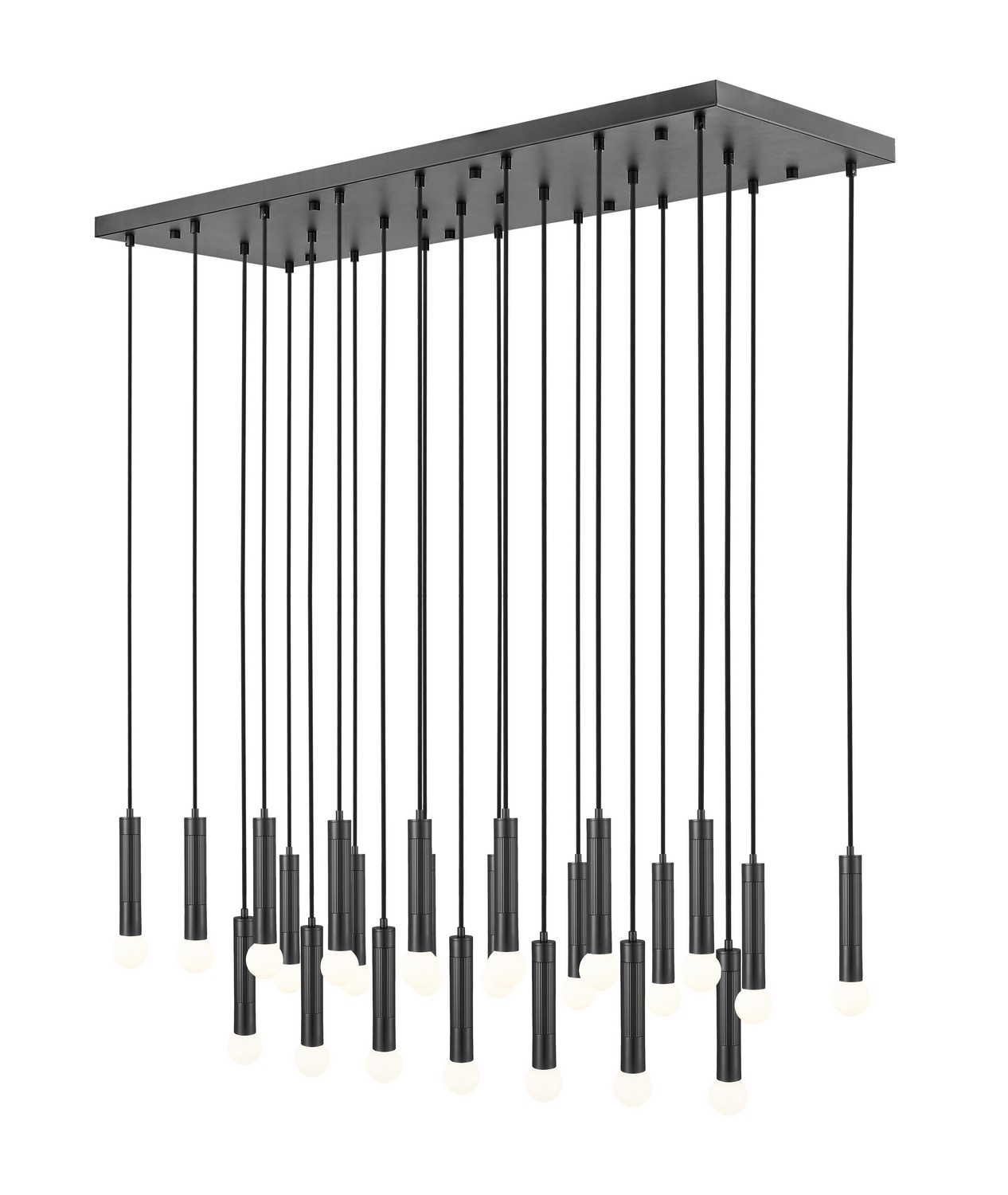 23 Light Linear Chandelier by Z-Lite - Stari Collection, Matte Black Finish - 1956P-23L-MB