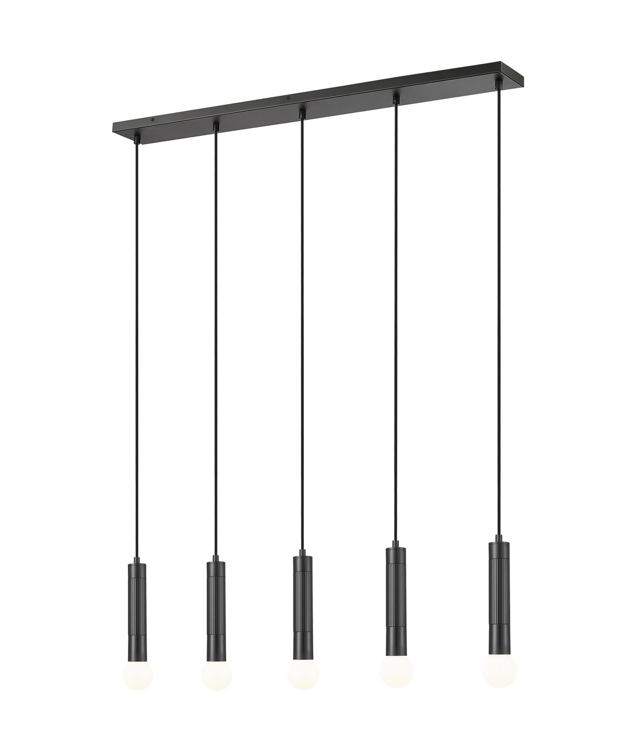 Five Light Linear Chandelier by Z-Lite - Stari Collection, Matte Black Finish - 1956P-5L-MB