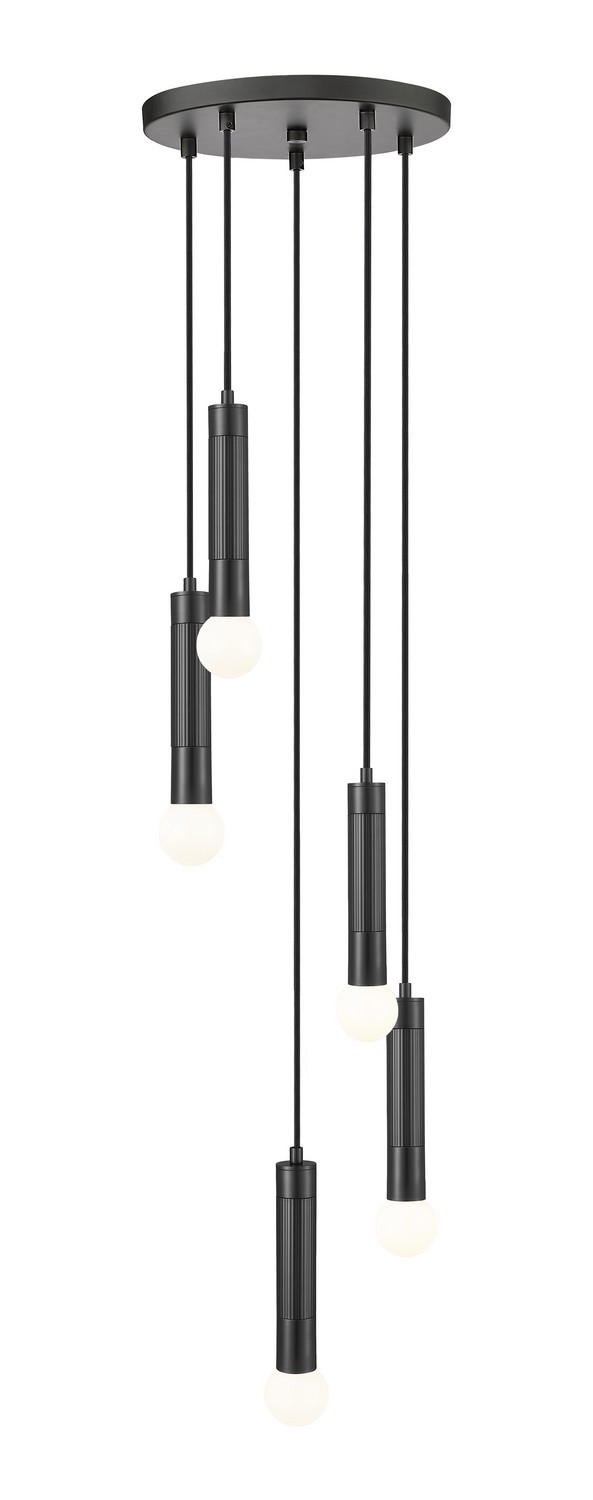 Five Light Chandelier by Z-Lite - Stari Collection, Matte Black Finish - 1956P-5R-MB