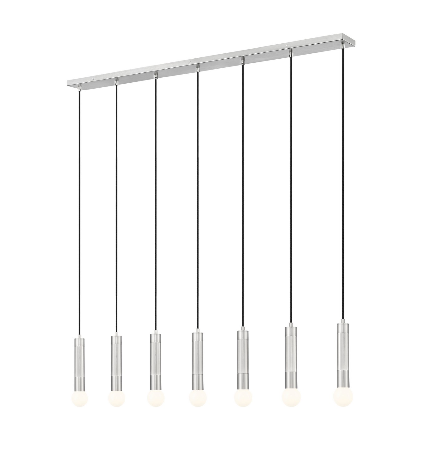 Seven Light Linear Chandelier by Z-Lite - Stari Collection, Brushed Nickel Finish - 1956P-7L-BN