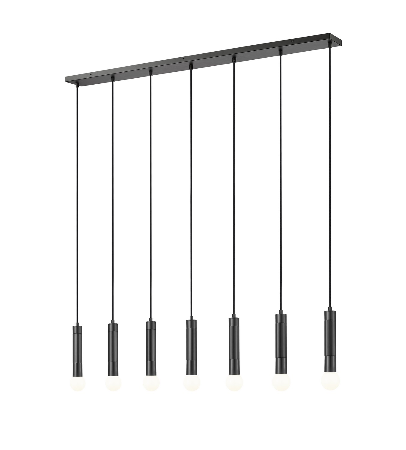 Seven Light Linear Chandelier by Z-Lite - Stari Collection, Matte Black Finish - 1956P-7L-MB