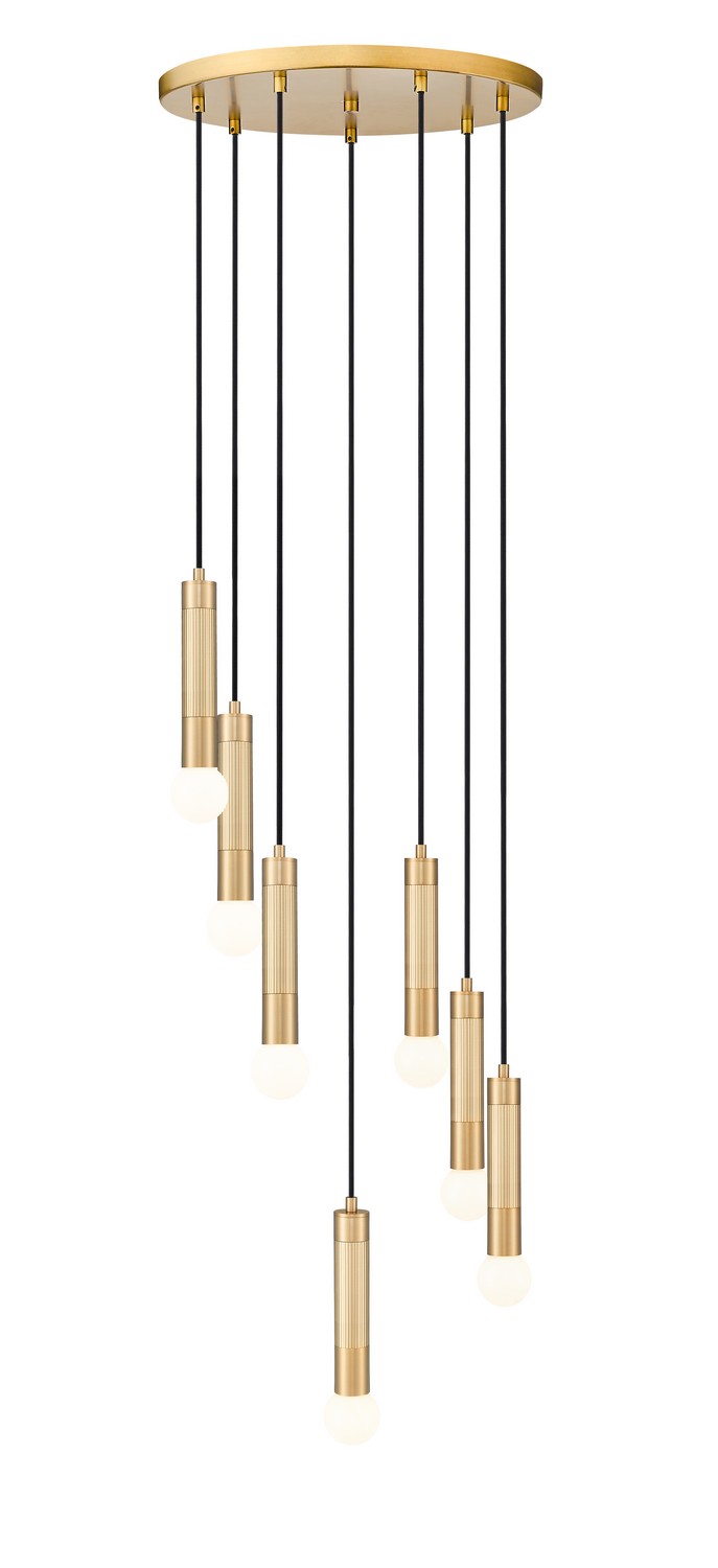 Seven Light Chandelier by Z-Lite - Stari Collection, Modern Gold Finish - 1956P-7R-MGLD