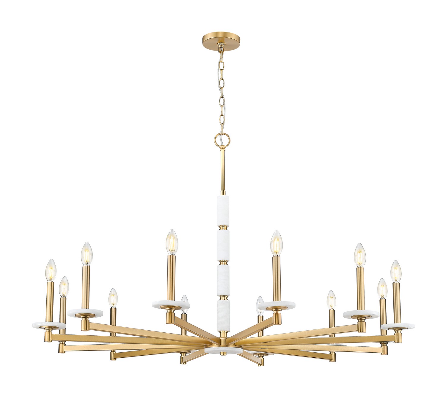 12 Light Chandelier by Z-Lite - Kaden Collection, Modern Gold Finish - 3045-12MGLD