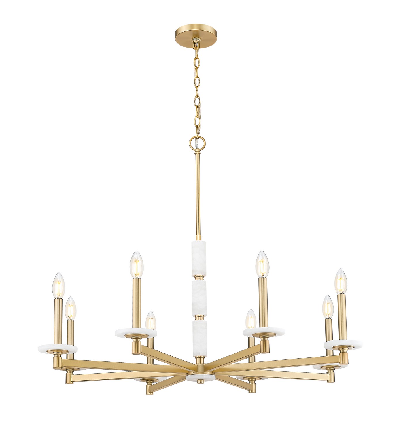 Eight Light Chandelier by Z-Lite - Kaden Collection, Modern Gold Finish - 3045-8MGLD