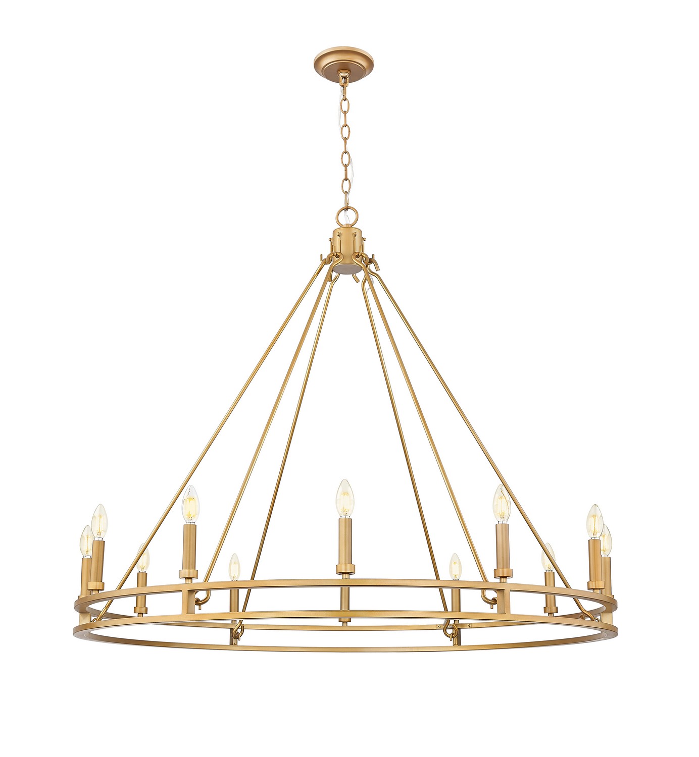 12 Light Chandelier by Z-Lite - Dennison Collection, Signature Brass Finish - 4005-12SBR