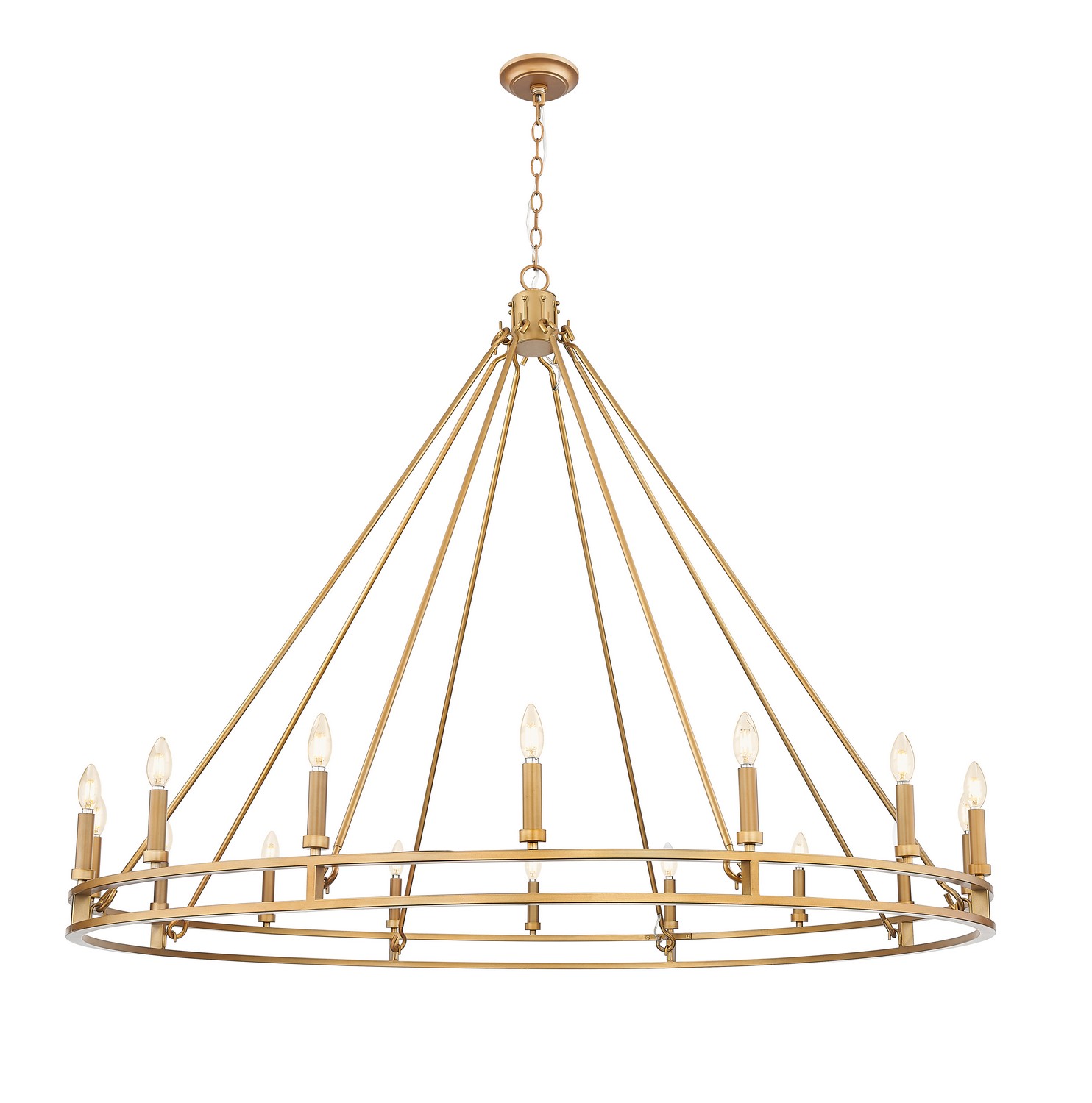 16 Light Chandelier by Z-Lite - Dennison Collection, Signature Brass Finish - 4005-16SBR