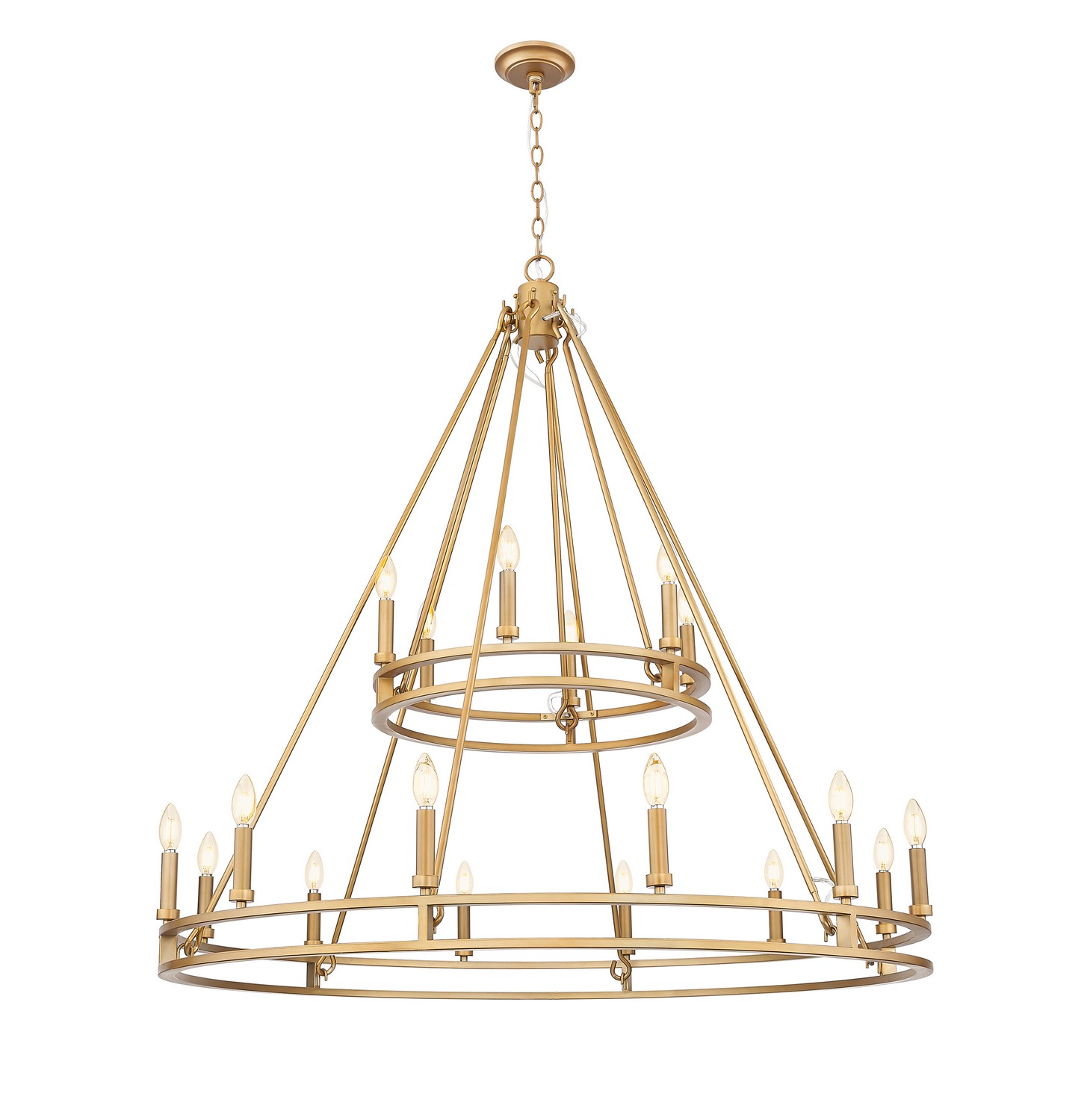 18 Light Chandelier by Z-Lite - Dennison Collection, Signature Brass Finish - 4005-18SBR