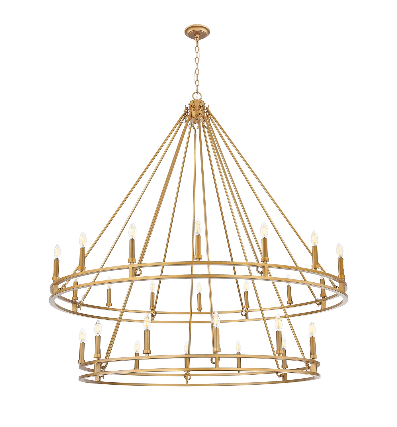 28 Light Chandelier by Z-Lite - Dennison Collection, Signature Brass Finish - 4005-28SBR