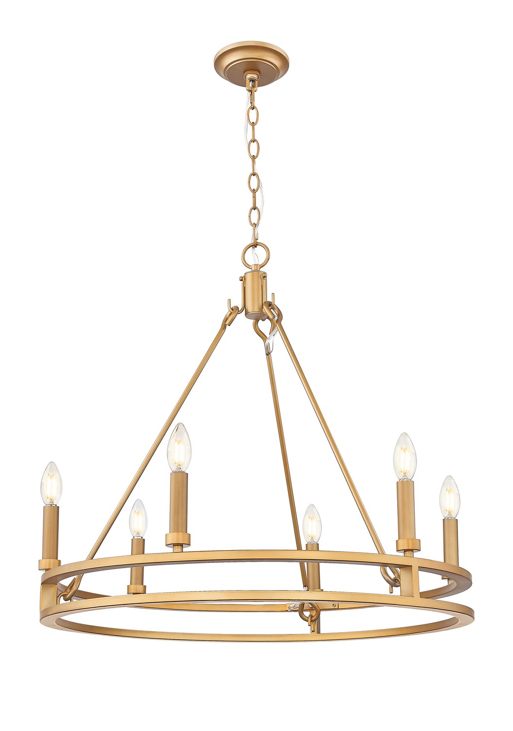 ❤︎RILY ’S❤︎ Rennnsan Riley 6-Light Gold Rattan Tiered Chandelier CL8101