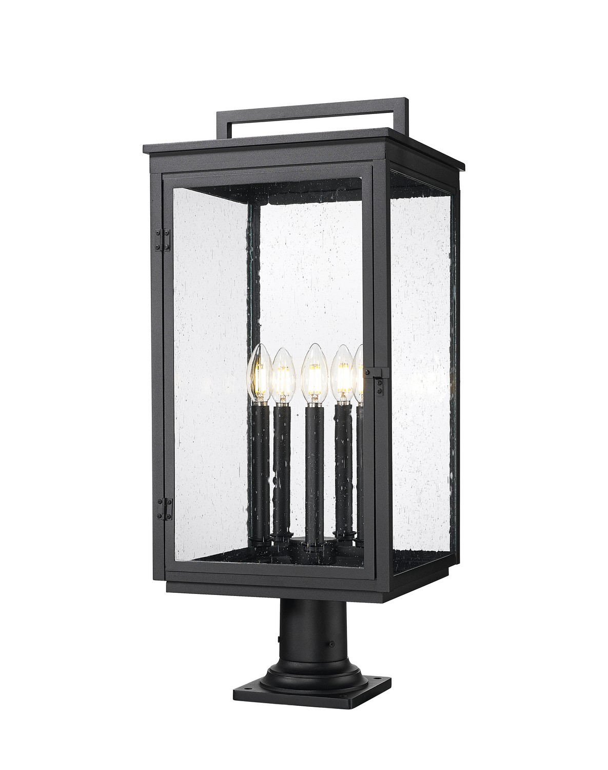 Five Light Outdoor Pier Mount by Z-Lite - Hartwell Collection, Sand Black Finish - 5019PHXLR-533PM-BK