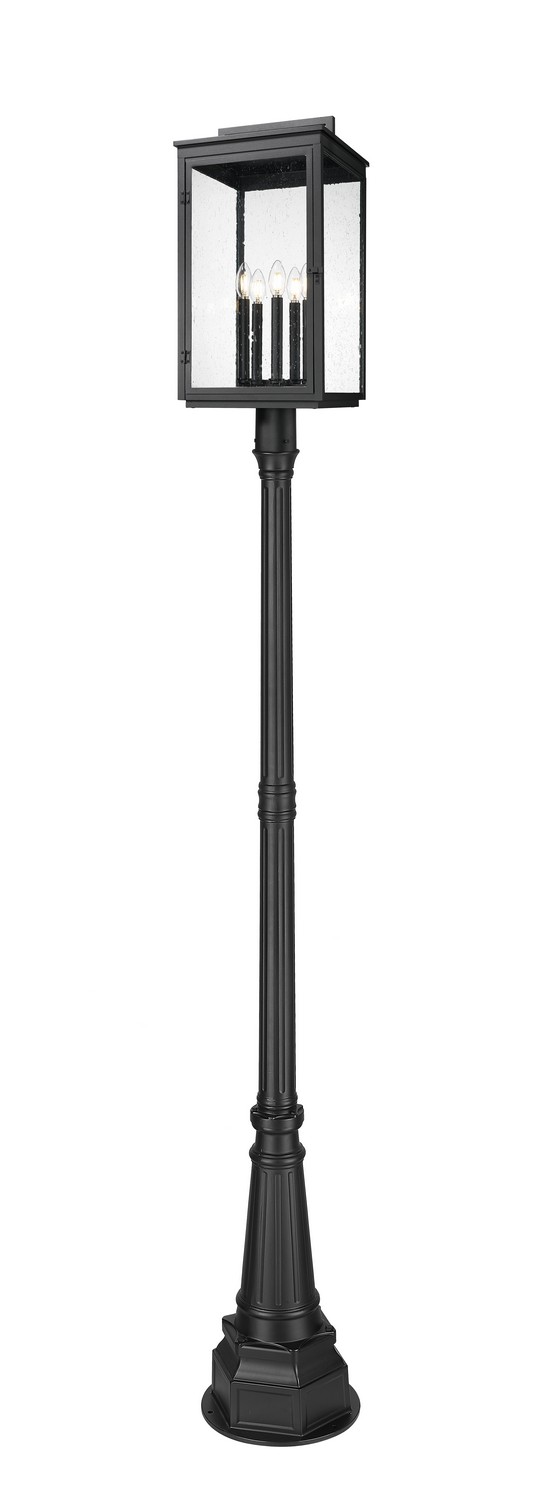 Five Light Outdoor Post Mount by Z-Lite - Hartwell Collection, Sand Black Finish - 5019PHXLR-564P-BK