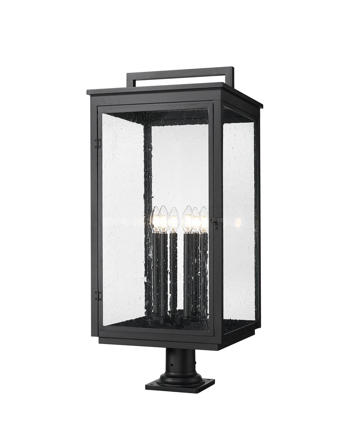 Six Light Outdoor Pier Mount by Z-Lite - Hartwell Collection, Sand Black Finish - 5019PHXXLR-533PM-BK
