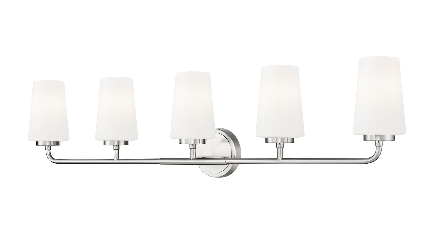 Photos - Chandelier / Lamp Wide Z-Lite Montford 5-Light Bathroom Vanity Light in Brushed Nickel 7005-5V-BN
