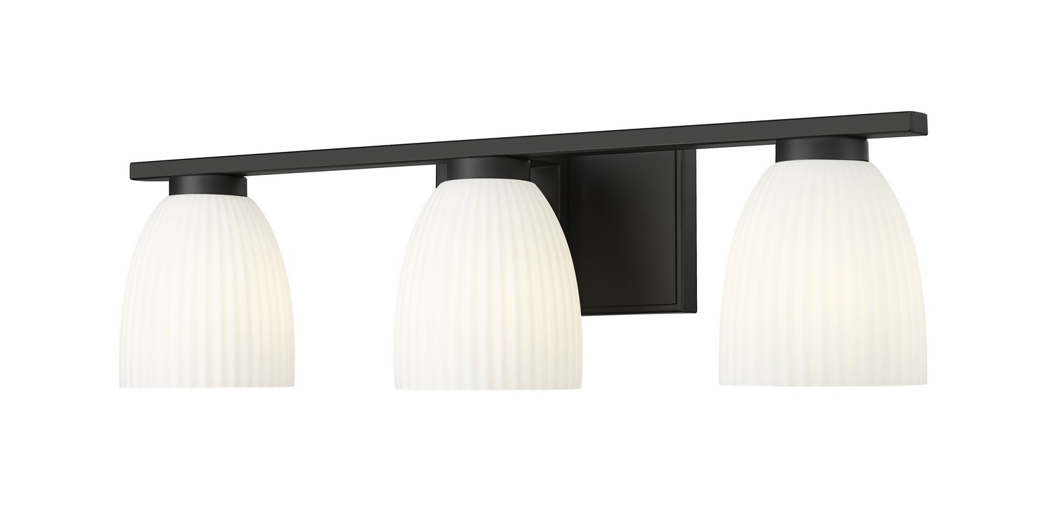 Three Light Vanity by Z-Lite - Naya Collection, Matte Black Finish - 7518-3V-MB