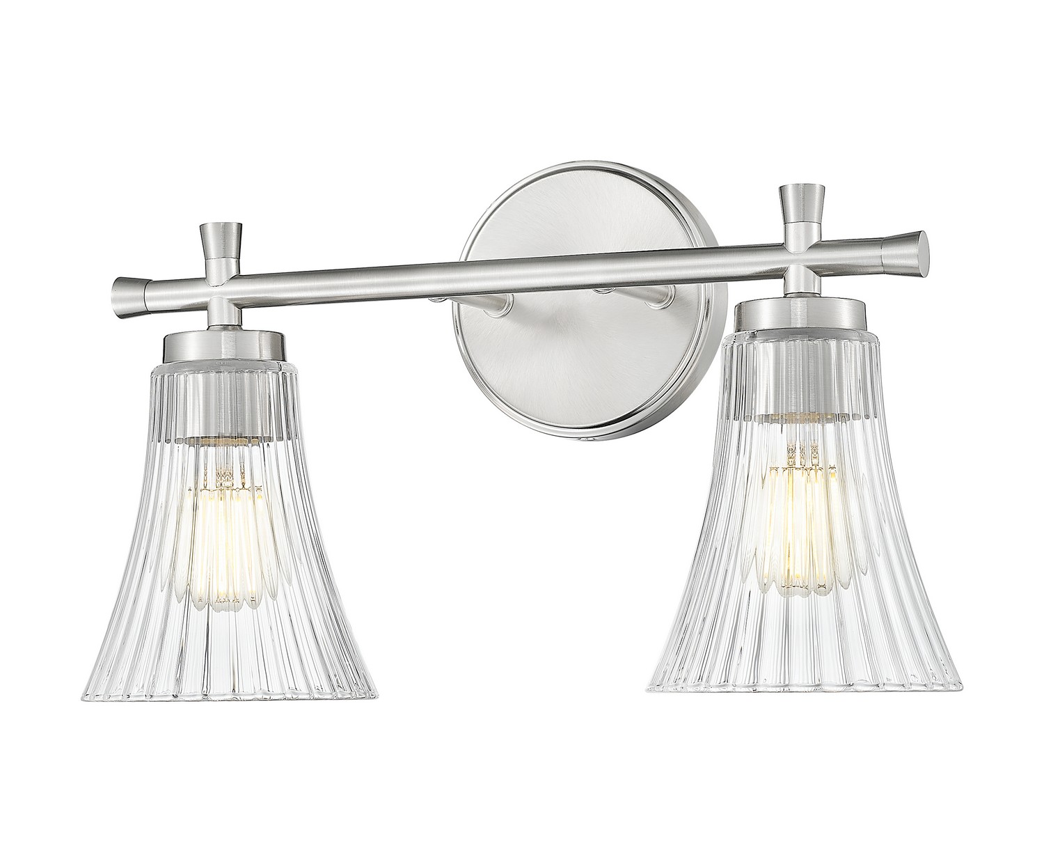 Photos - Chandelier / Lamp Belle Z-Lite  2-Light Bathroom Vanity Light in Brushed Nickel 7519-2V-BN 
