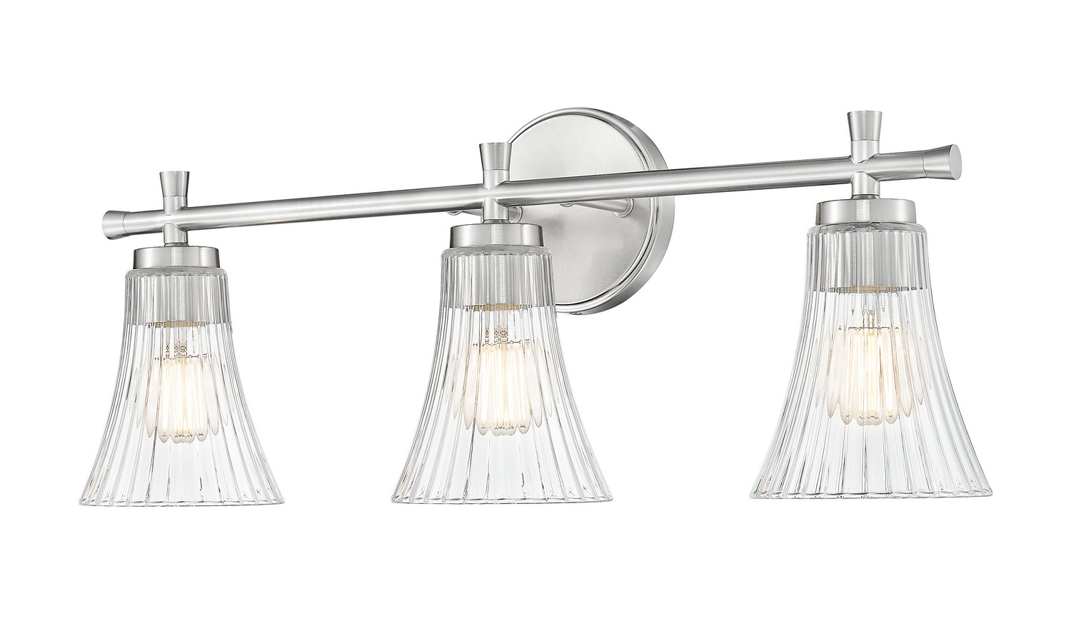 Three Light Vanity by Z-Lite - Belle Collection, Brushed Nickel Finish - 7519-3V-BN
