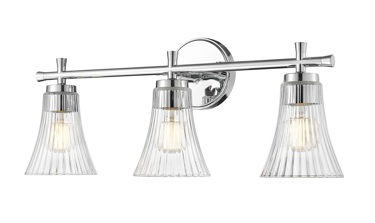 Three Light Vanity by Z-Lite - Belle Collection, Chrome Finish - 7519-3V-CH