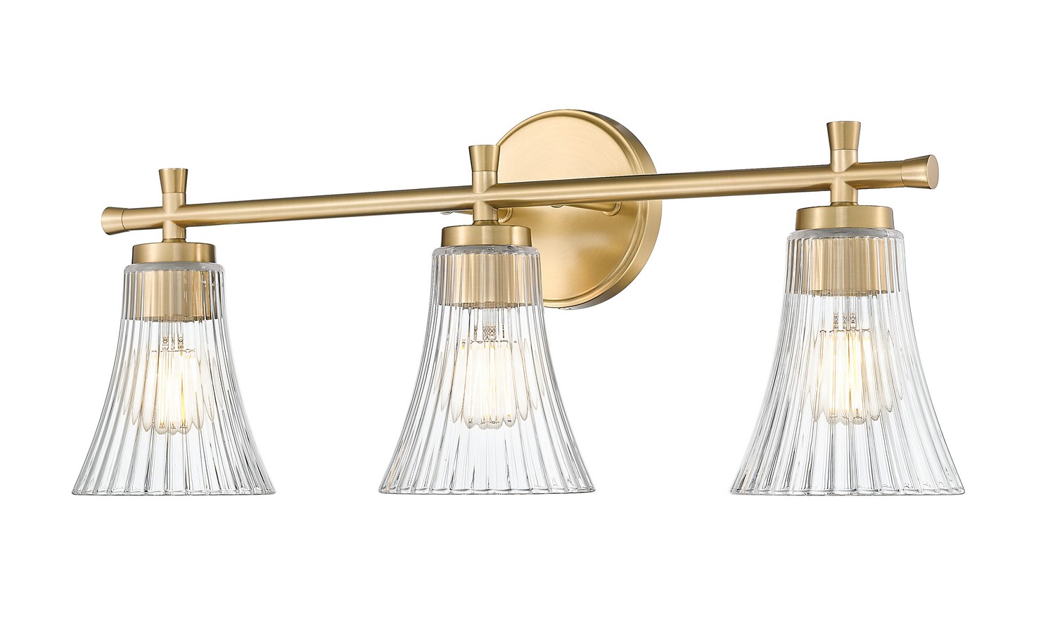Three Light Vanity by Z-Lite - Belle Collection, Modern Gold Finish - 7519-3V-MGLD