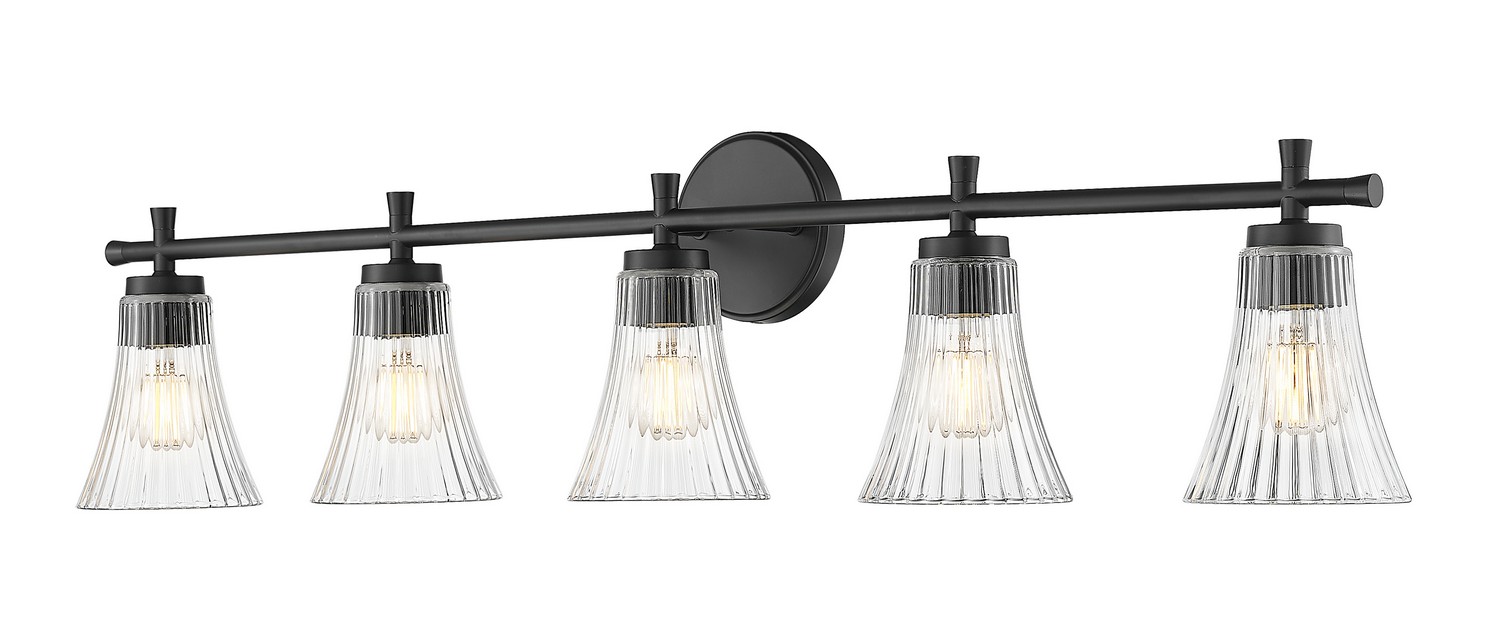 Photos - Chandelier / Lamp Belle Z-Lite 5-Light Bathroom Vanity Light in Matte Black 7519-5V-MB