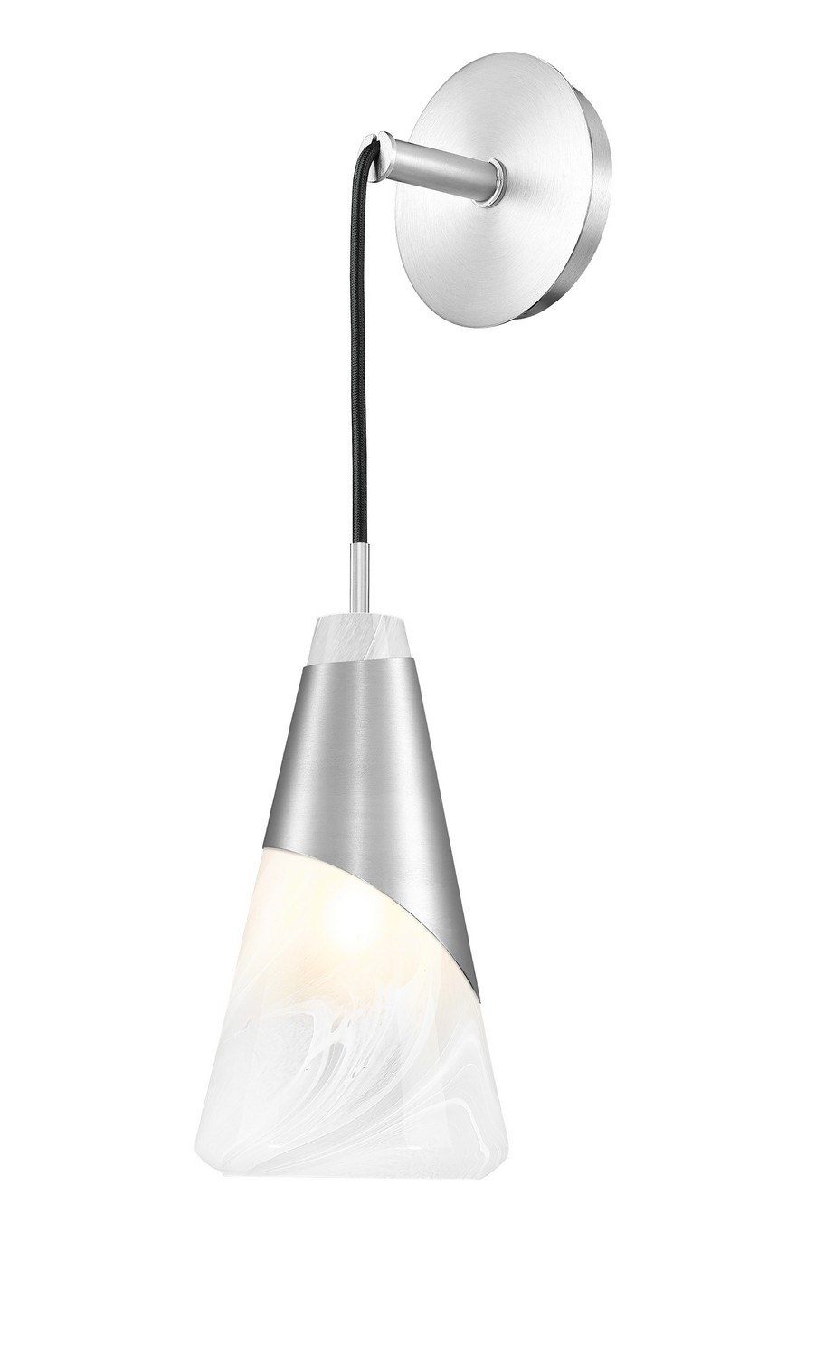 Photos - Chandelier / Lamp Swirl Z-Lite Aimie 1-Light Wall Sconce in Brushed Nickel 828-1S-BN