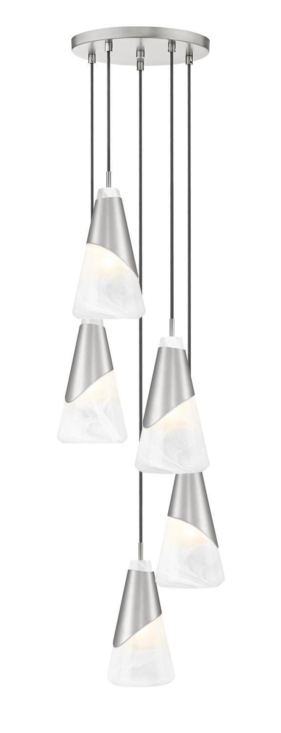 Five Light Chandelier by Z-Lite - Aimie Collection, Brushed Nickel Finish - 828P6-5R-BN