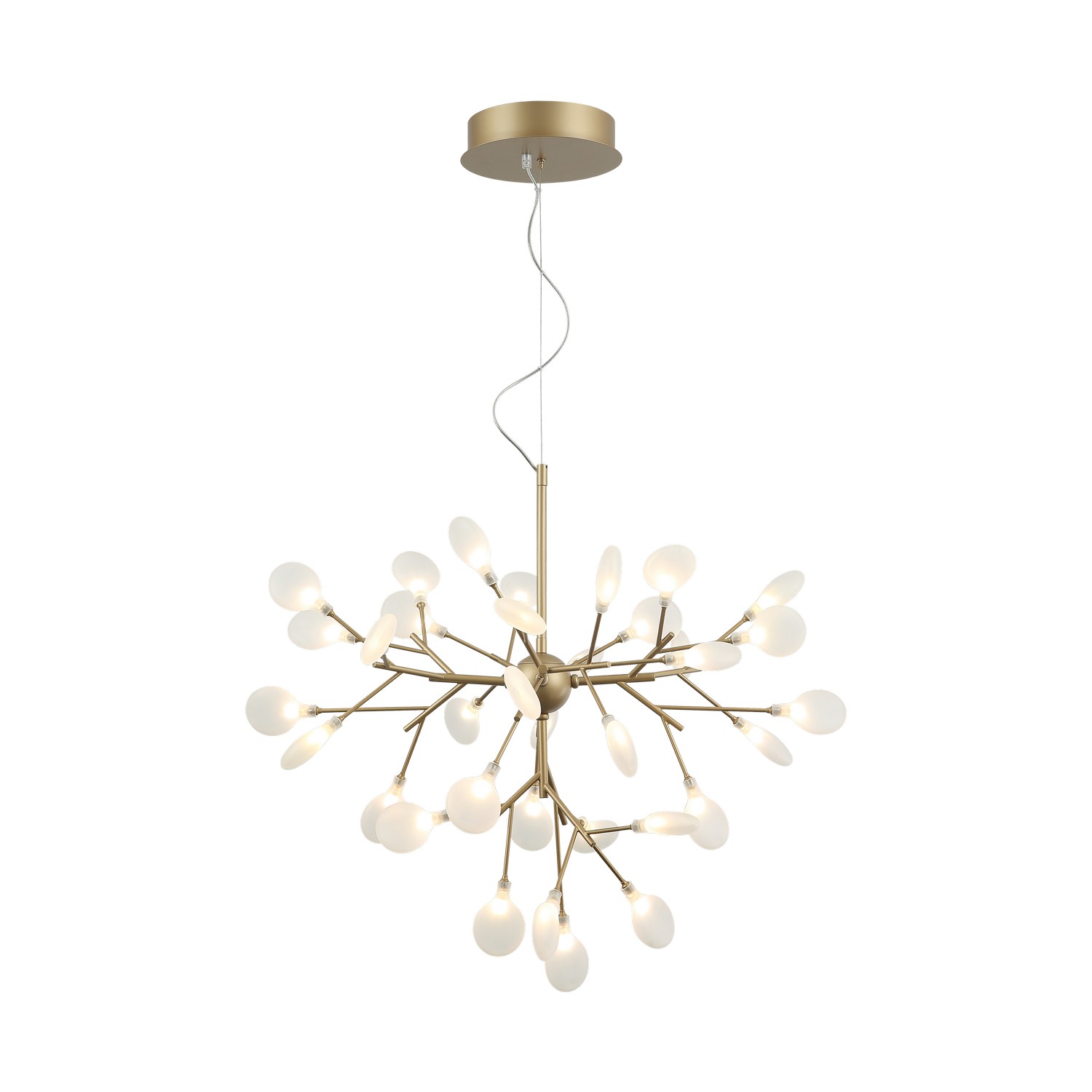 Matteo Lighting C69830GL Hydrangea Bloom 35 Light 30 inch Gold Pendant Ceiling Light