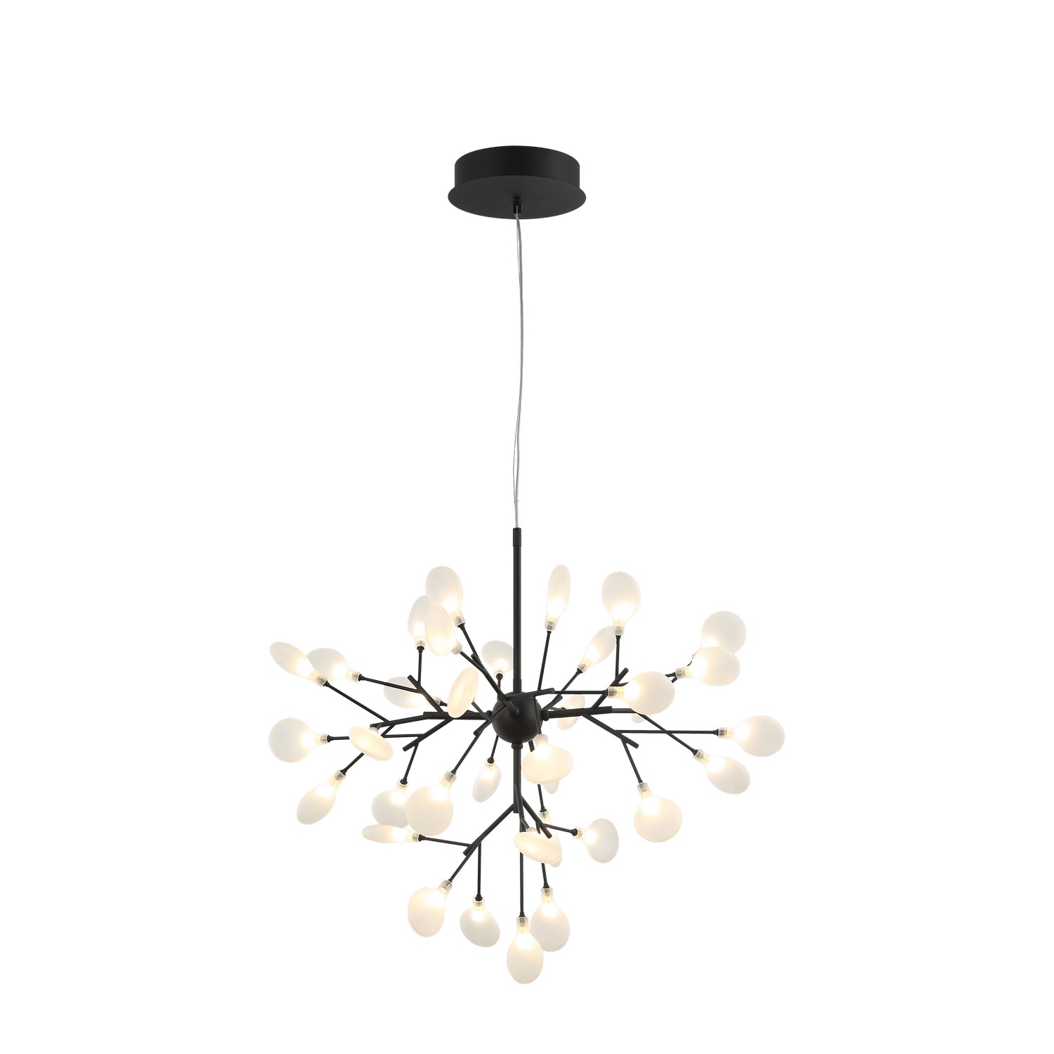 Matteo Lighting C69830MB Hydrangea Bloom 35 Light 30 inch Matte Black Pendant Ceiling Light