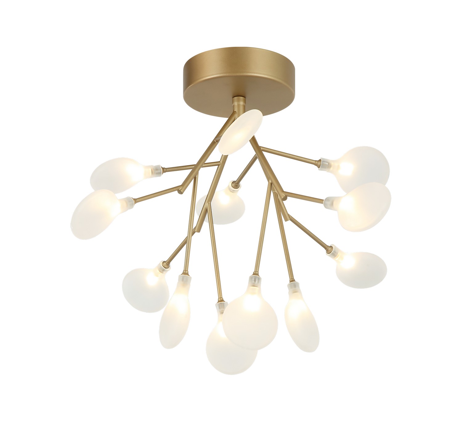 Matteo Lighting X69820GL Hydrangea Bloom 12 Light 20 inch Gold Flush Mount Ceiling Light