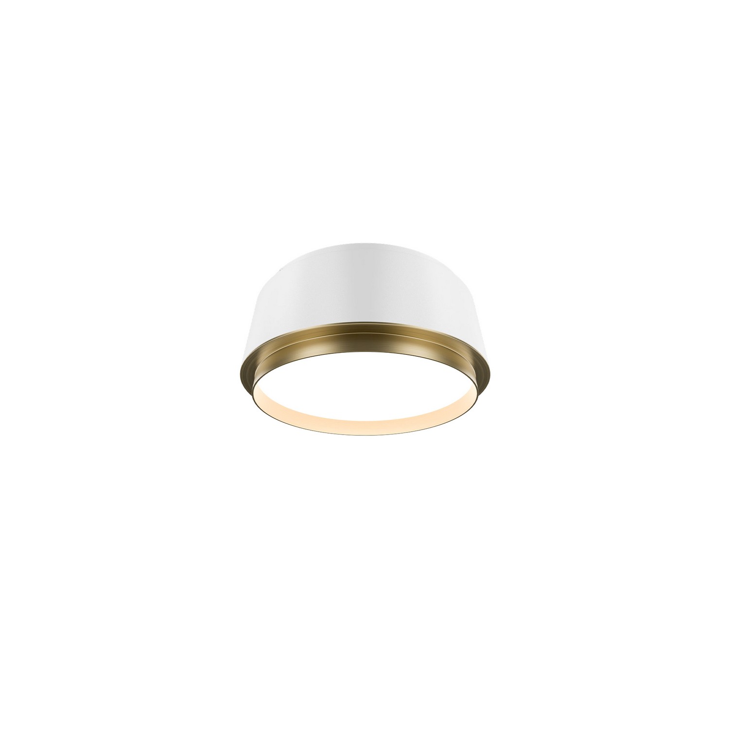 White Aged Brass LED Flush Mount from the Salvo Collection
