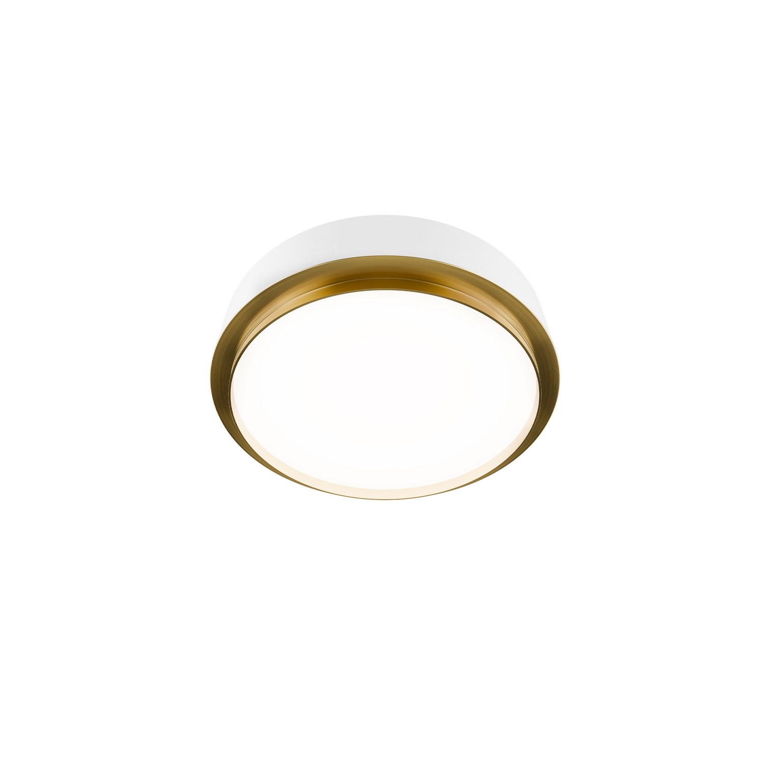 White Aged Brass LED Flush Mount from the Salvo Collection