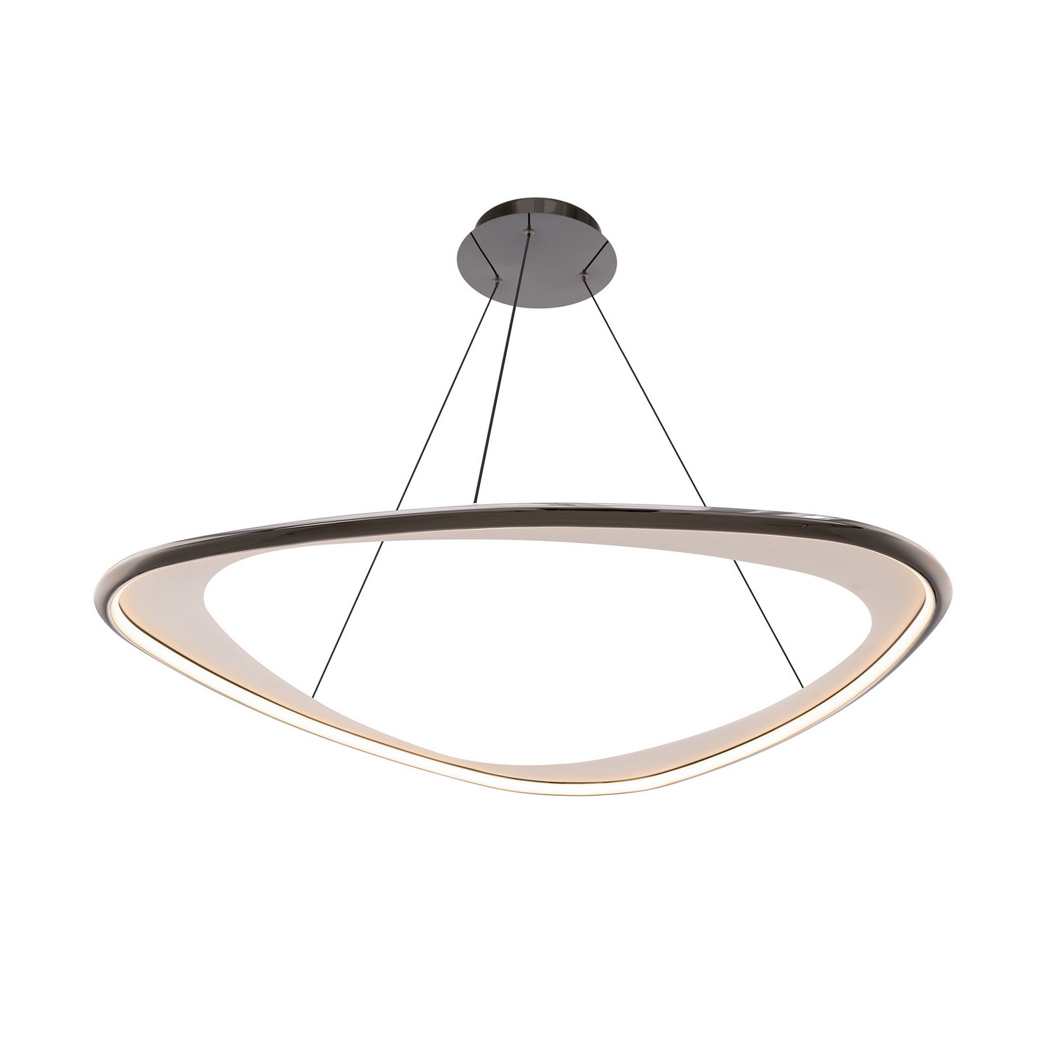WAC Lighting PD-41442-30-BC Oyster LED 42 inch Black Chrome Pendant Ceiling Light in 3000K, Black/Chrome, dweLED