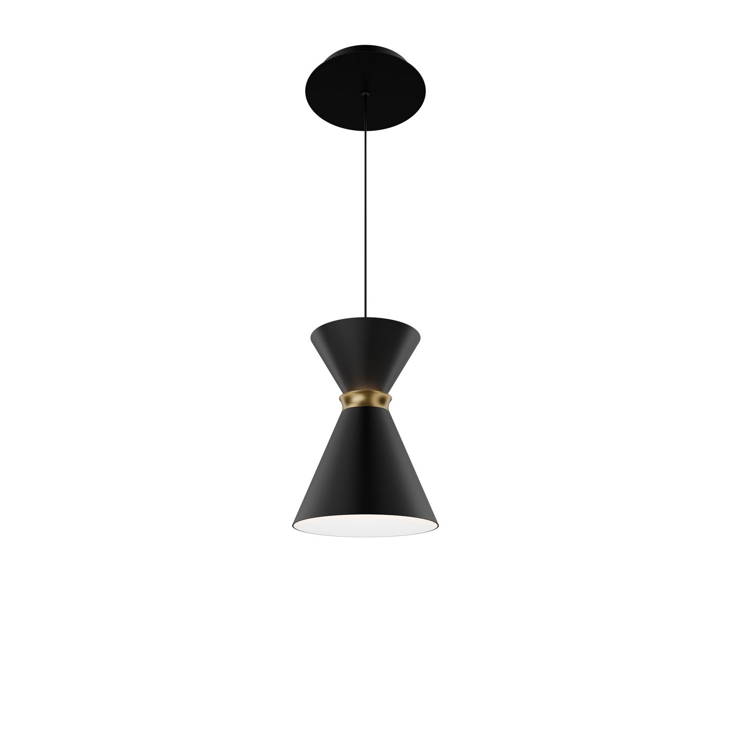 Photos - Chandelier / Lamp UP3D WAC Lighting Black Aged Brass LED Pendant from the Pin Up Collection PD-57108-30-BK/AB 