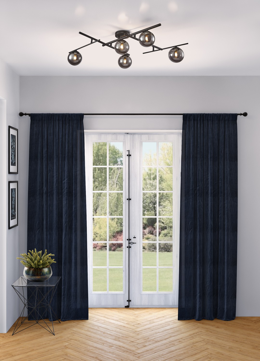 Black Semi-Flush Mo… - image