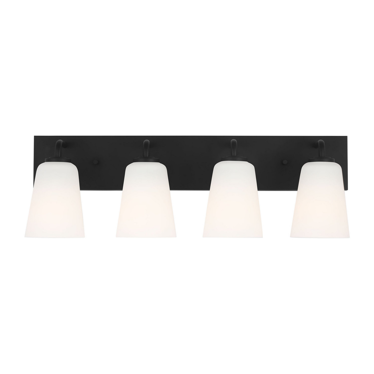 Generation Lighting GLV1054MBK Miles 4 Light 25 inch Midnight Black Vanity Light Wall Light, Extra Large