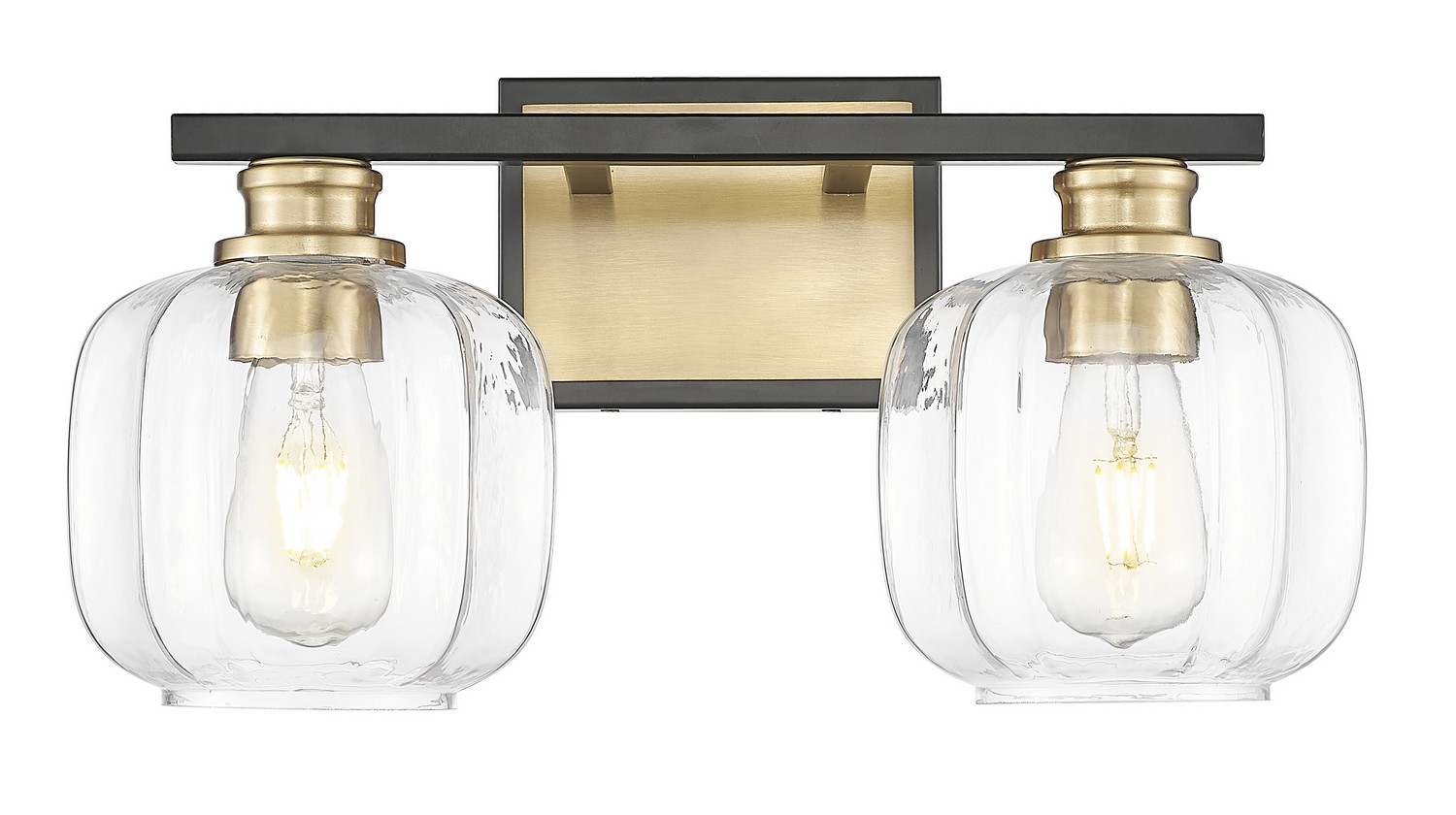 Photos - Chandelier / Lamp Wide Acclaim Lighting Matte Black and Brass Bathroom Vanity Light from the Oxley Collection IN40031BK 