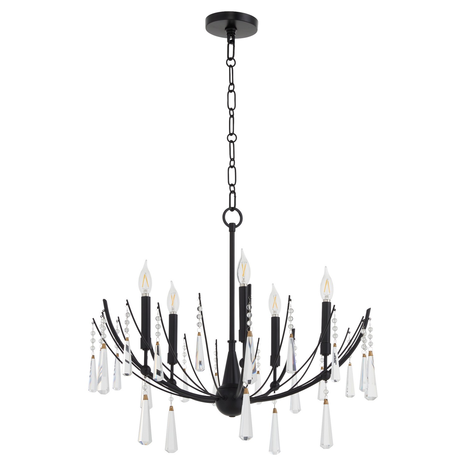 Quorum 673-5-59 Eloise 5 Light 26 inch Matte Black Chandelier Ceiling Light