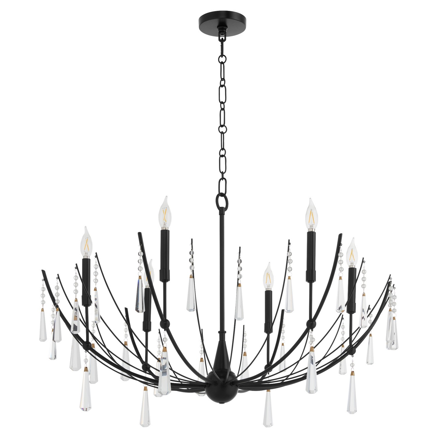 Quorum 673-6-59 Eloise 6 Light 37.25 inch Matte Black Chandelier Ceiling Light